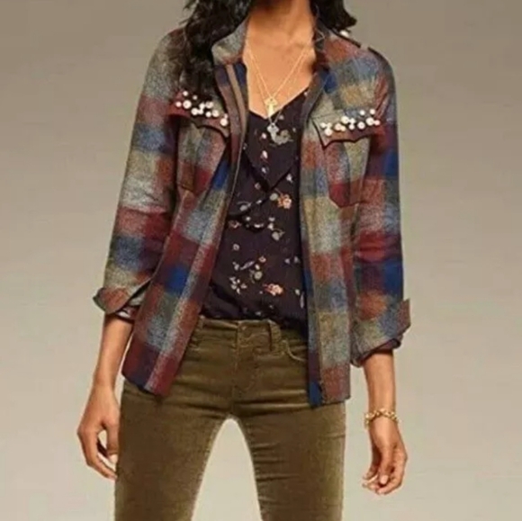 Cabi Pinstripe Front Ruffle Floral Flowy Cami - Picture 3 of 11